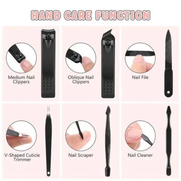 New Manicure Set 19pcs Stainless Steel Professional Nail Clippers Pedicure Set - Picture 7 of 8